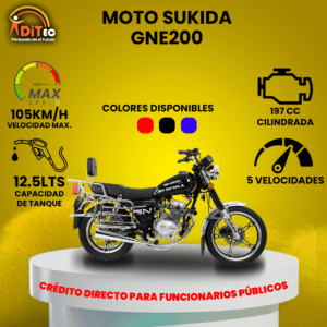 Moto Sukida GNE200 negra ditec cf copia